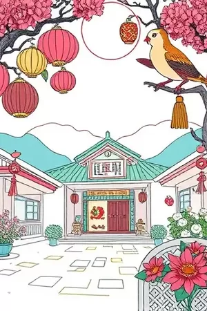 《北纬四十度的猫》封面，屋顶上蹲坐的三花猫与晾衣绳